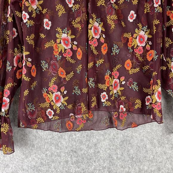 Anthropologie Feather Bone Giralda Top Womens Medium Floral Embroidered Fairy - Picture 4 of 16